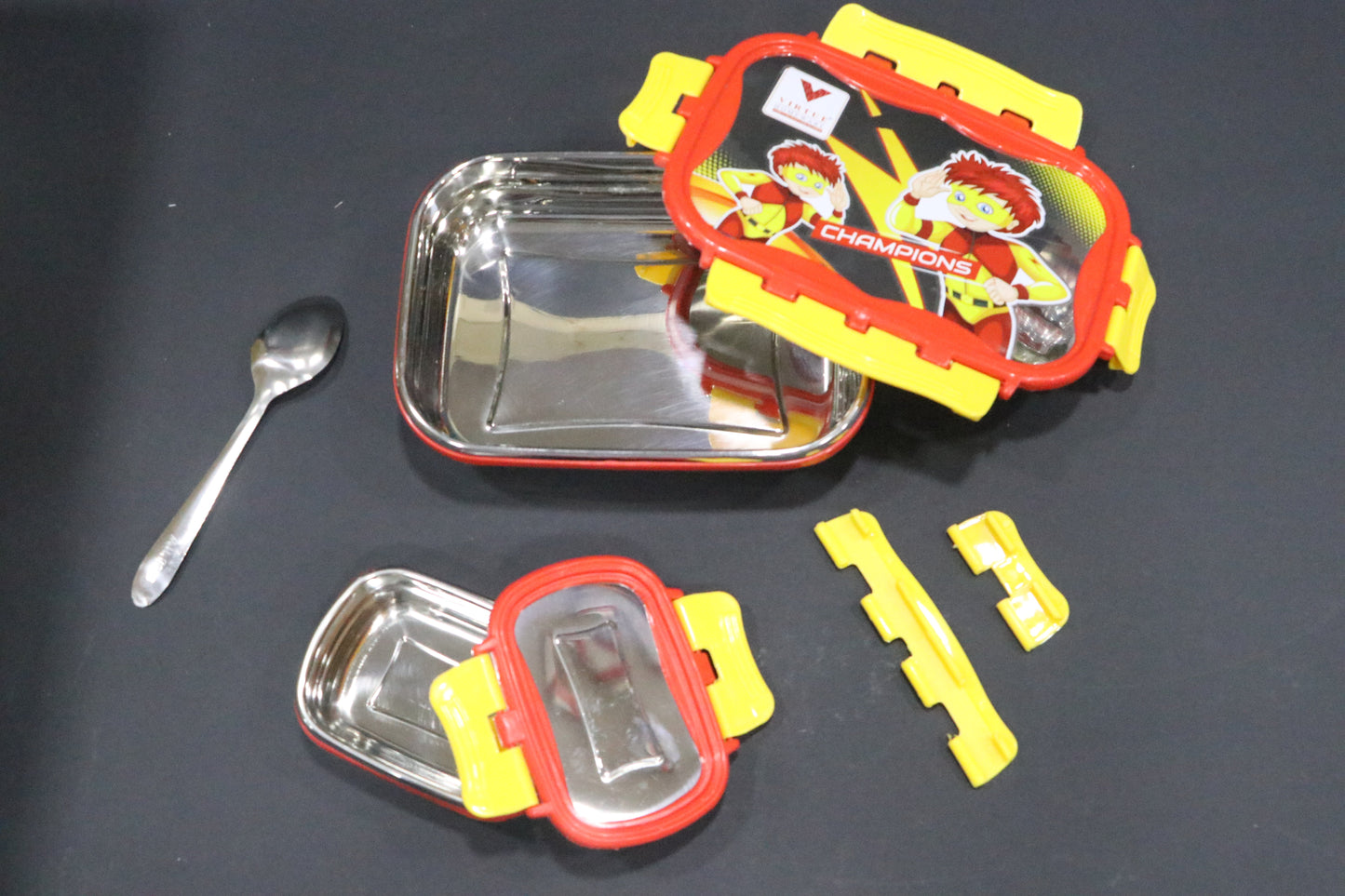 MG Cute & Colorful Lunch Box For Kid's with Locking Lid